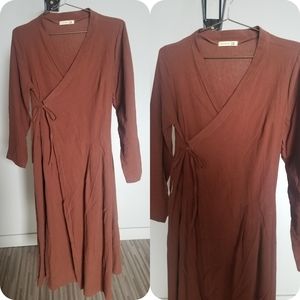 Brown Wrap Dress